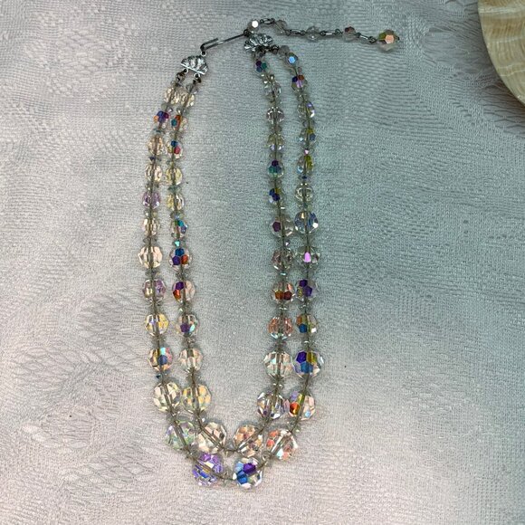 Gorgeous Crystal Double Strung Vintage Necklace Elegant Beaded WOW! - Picture 10 of 10